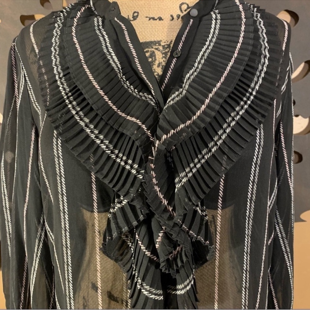 WHBM Sheer Ruffle Blouse - Picture 3 of 10